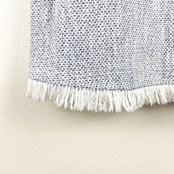 DREW | Anthro Blue & White Tweed Tank Top Fringe - Picture 7 of 7